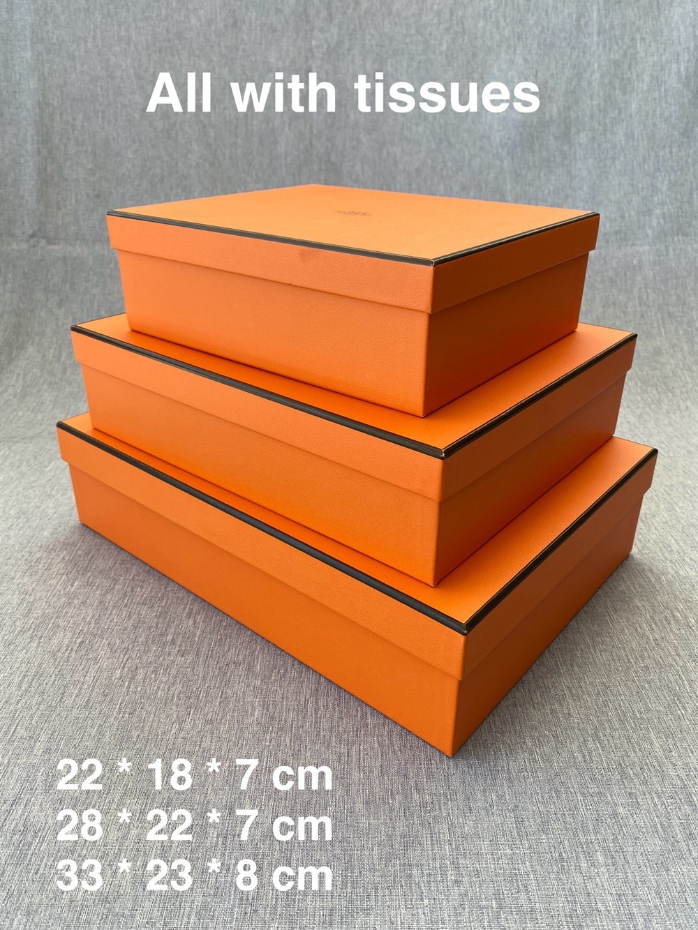 Authentic HERMรS Orange Boxes Set of 3 | Assorted Sizes | Beautiful Gift Display
